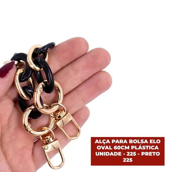 Alca Para Bolsa Elo Oval 60Cm Plastica Unidade