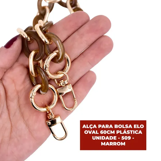 Alca Para Bolsa Elo Oval 60Cm Plastica Unidade