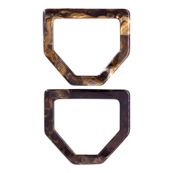 Alca Para Bolsa Pentagonal 10,5X9Cm Em Plastico (2 Pc) - Tartaruga