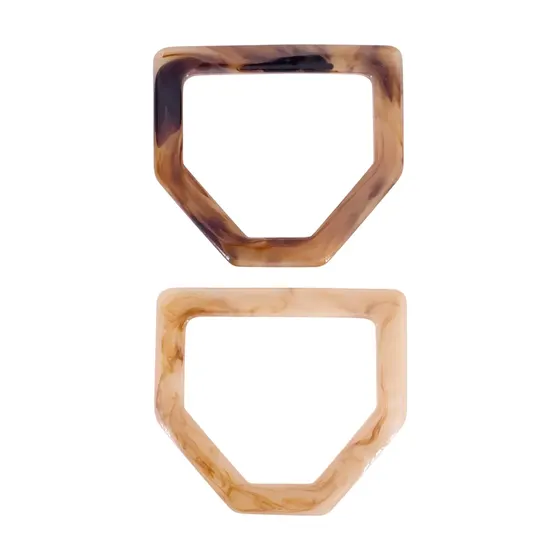 Alca De Bolsa Pentagonal 10,5X9Cm Em Plastico (2 Pc)