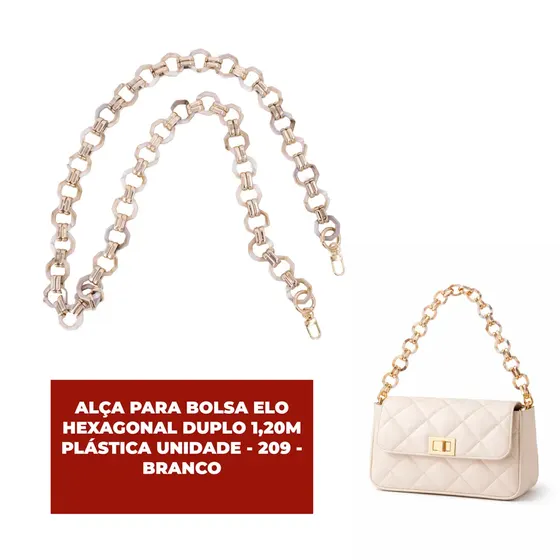 Alca Para Bolsa Elo Hexagonal Duplo 1,20M Plastica Unidade