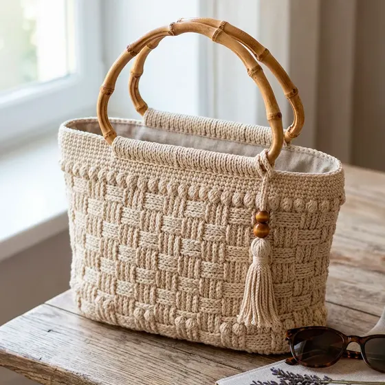 Alca Para Bolsa Bambu 19X14Cm Em Madeira (2 Pc) - 549 Marrom Mesclado