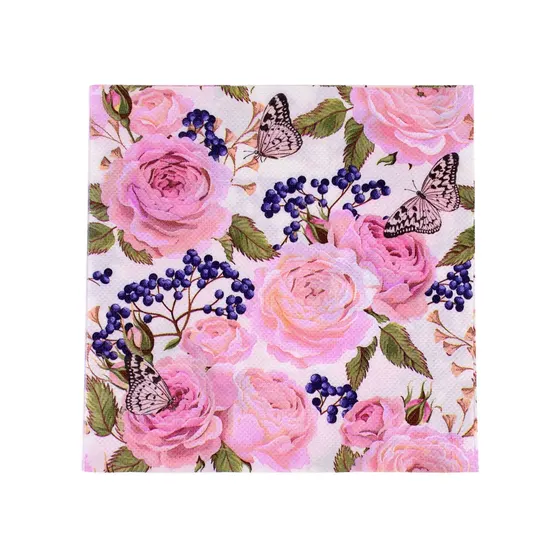 Guardanapos Decoupage 33X33Cm Floral Com 20 Unidades - Modelo 3
