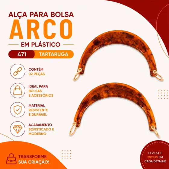Alca Para Bolsa Arco Em Plastico (2 Pc)
