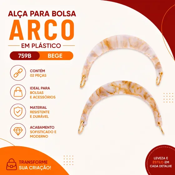 Alca Para Bolsa Arco Em Plastico (2 Pc)