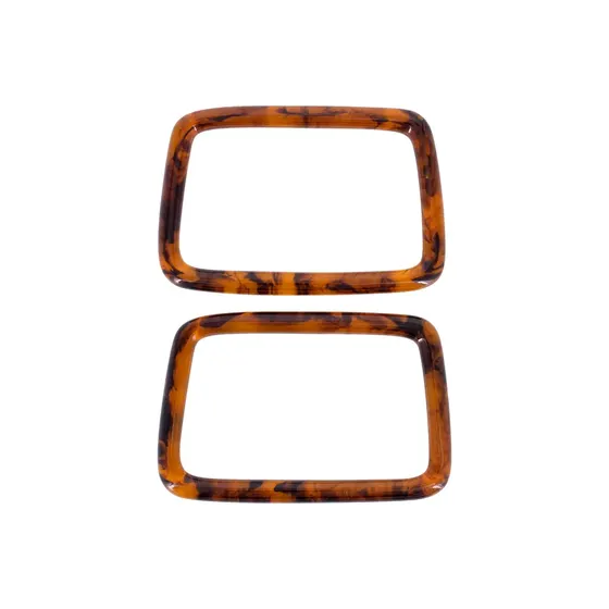 Alca Para Bolsa Retangular Em Plastico (2 Pc) - Tartaruga