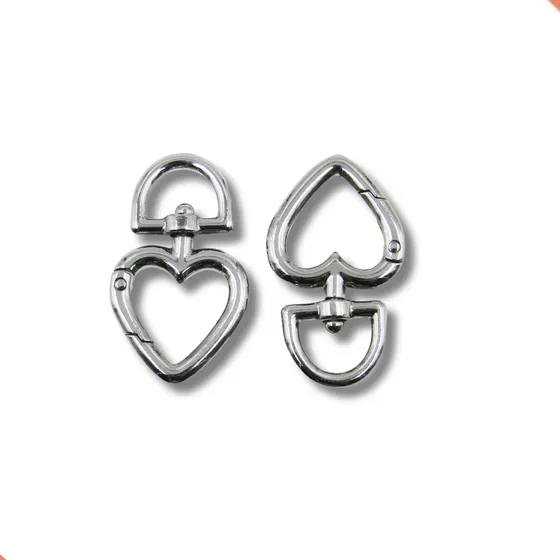 Coracao Mosquetao Articulado 28X47Mm Em Zamac (20 Pc) 074 - Niquel 074