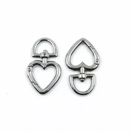 Coracao Mosquetao Articulado 28X47Mm Em Zamac (20 Pc) 074 - Niquel 074