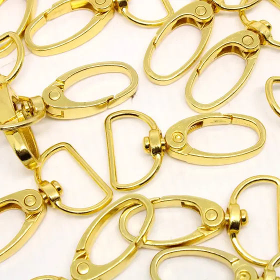 Fecho Mosquetao Base Oval 42Mm Em Zamak (50 Pc) 073 - Dourado 073