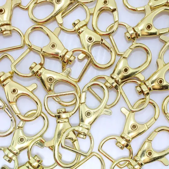 Fecho Mosquetao Base Reta 38Mm Em Zamak (100 Pc) 073 - Dourado 073
