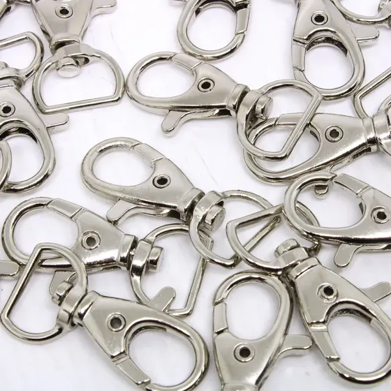 Fecho Mosquetao Base Reta 38Mm Em Zamak (100 Pc) 074 - Niquel 074