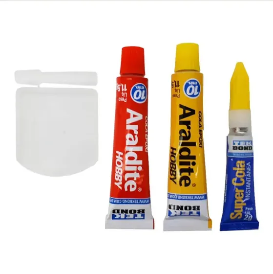Cola Epoxi Araldite Kit Hobby 23G + Tekbond Instantanea 2G