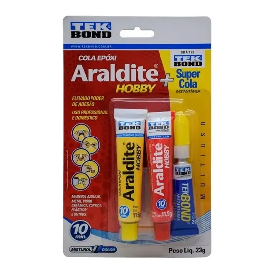 Cola Epoxi Araldite Kit Hobby 23G + Tekbond Instantanea 2G