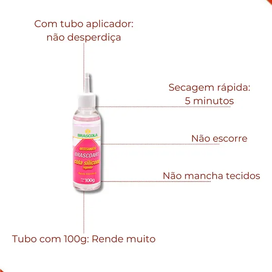 Cola De Silicone Liquido Brascoart Com 100G