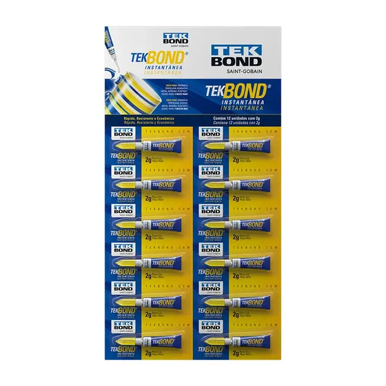 Cola Tekbond Instantanea Multiuso 2G Cartela Com 12Un