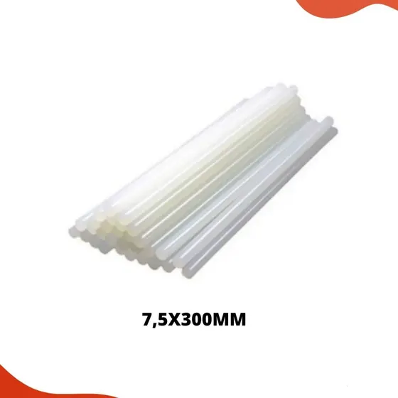 Bastao Cola Quente Semi Transparente Fina 7,5X300Mm Rendicolla 1Kg