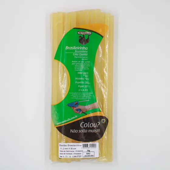 Bastao Cola Quente Brasileirinha Grossa 11,2X300 Mm Rendicolla 1Kg
