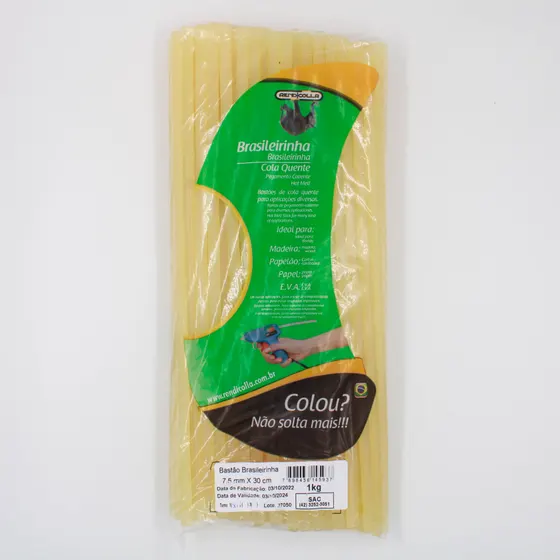 Bastao Cola Quente Brasileirinha Fina 7,5X300 Mm Rendicolla 1Kg