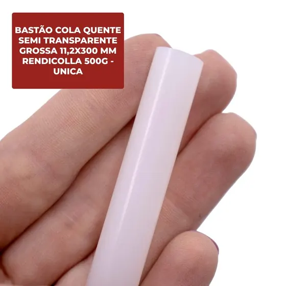 Bastao Cola Quente Semi Transparente Grossa 11,2X300 Mm Rendicolla 500G