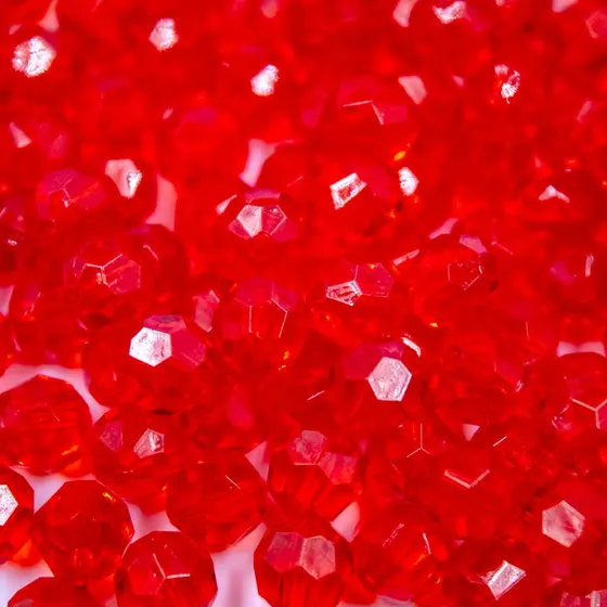 Bola Sextavada Passante 08Mm Em Acrilico Com 500Gr 012 - Vermelho 12