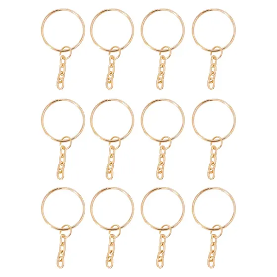 Argola Chaveiro Com Corrente 25Mm Em Ferro Com 500 Pecas 073 - Dourado 073