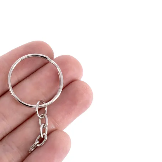 Argola Chaveiro Com Corrente 25Mm Em Ferro Com 500 Pecas 074 - Niquel 074
