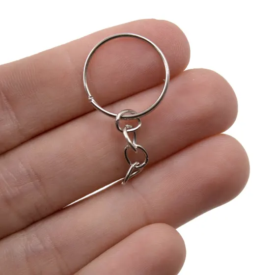 Argola Chaveiro Com Corrente 18Mm Em Ferro Com 1.000 Pecas 074 - Niquel 074