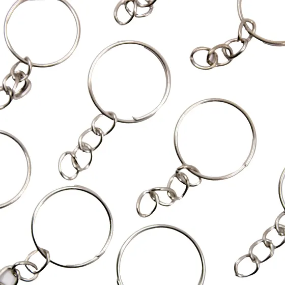 Argola Chaveiro Com Corrente 18Mm Em Ferro Com 1.000 Pecas 074 - Niquel 074