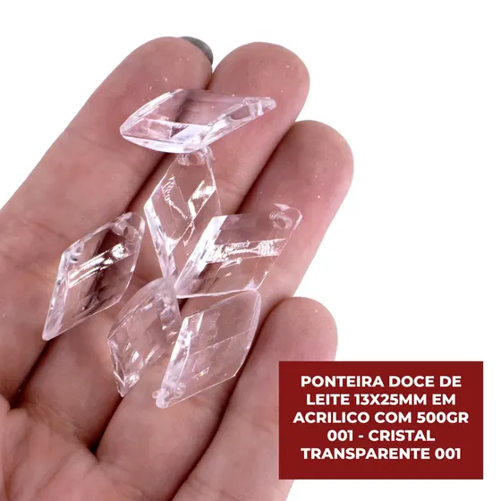 Ponteira Doce De Leite 13X25Mm Em Acrilico Com 500Gr 001 - Cristal Transparente 001