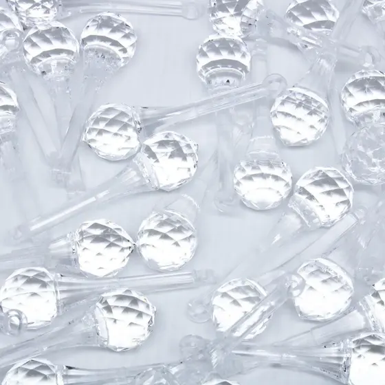 Ponteira Gota Sextavado 16X56Mm Em Acrilico Com 500Gr 001 - Cristal Transparente 001