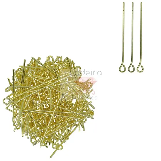 Alfinete Contrapino 30Mm Em Latao Com 500Gr 073 - Dourado 073