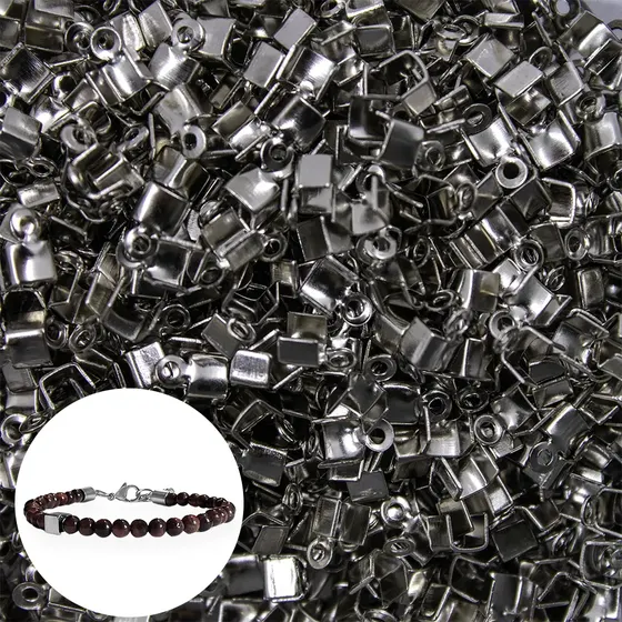 Terminal Quadrado Com Argola 03Mm Em Ferro Com 1000 Pecas 074 - Niquel 074