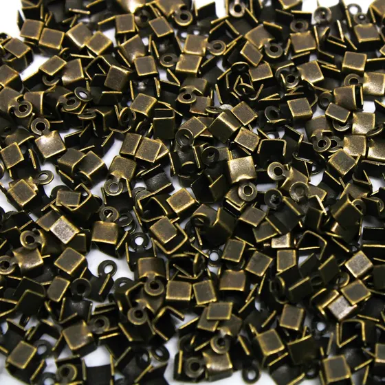 Terminal Quadrado Com Argola 03Mm Em Ferro Com 1000 Pecas 075 - Ouro Velho