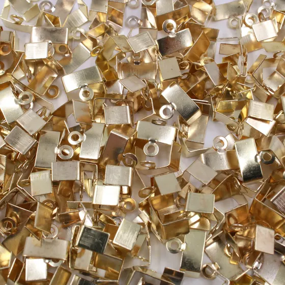 Terminal Quadrado Com Argola 10Mm Em Ferro Com 1000 Pecas 073 - Dourado 073