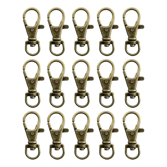 Fecho Mosquetao Base Arredondada 36Mm Em Zamak Com 100 Pecas 075 - Ouro Velho