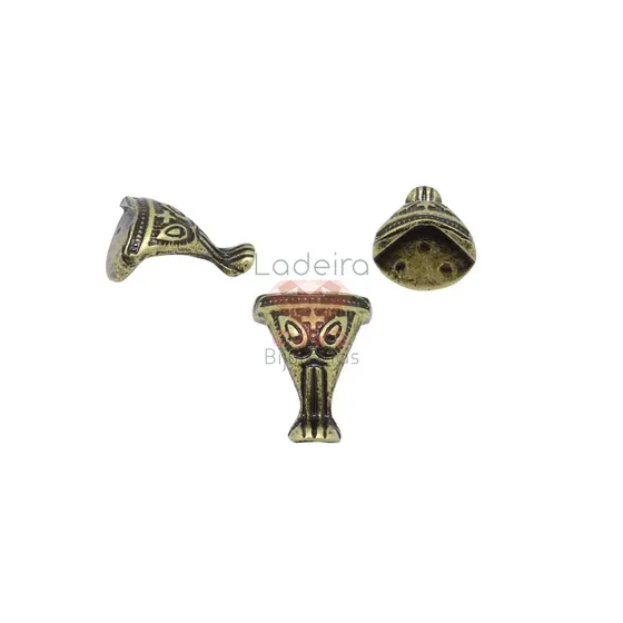 Pe De Bandeja Egipcia Grande Em Zamac 27X22Mm Com 12 Pecas 075 - Ouro Velho