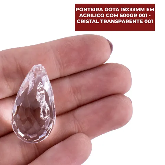 Ponteira Gota 19X33Mm Em Acrilico Com 500Gr 001 - Cristal Transparente 001