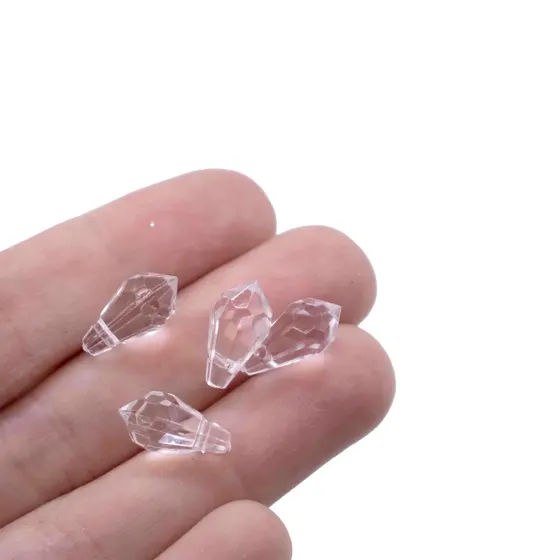 Ponteira Gotinha Acrilica Sextavada 15X8Mm Com 500Gr C001 - Cristal Transparente C001