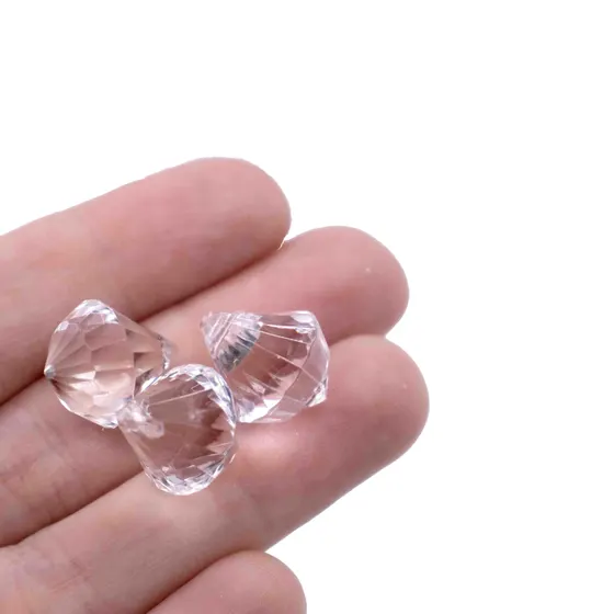 Ponteira Diamante Sextavado 13X18Mm Em Acrilico Com 500Gr 001 - Cristal Transparente 001