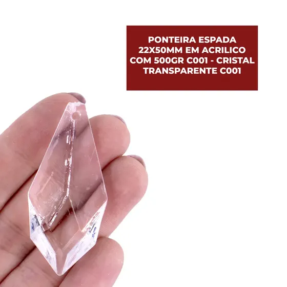 Ponteira Espada 22X50Mm Em Acrilico Com 500Gr C001 - Cristal Transparente C001