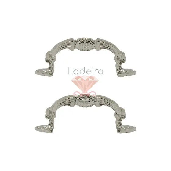Puxador De Gaveta Metal 46X06Mm Com 12 Pecas 074 - Niquel 074