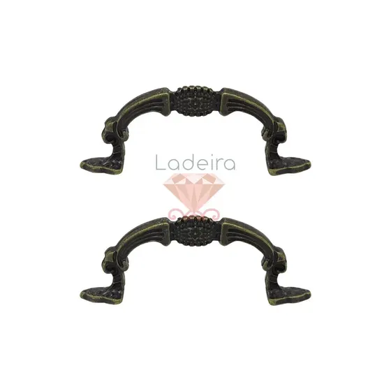Puxador De Gaveta Metal 46X06Mm Com 12 Pecas 075 - Ouro Velho