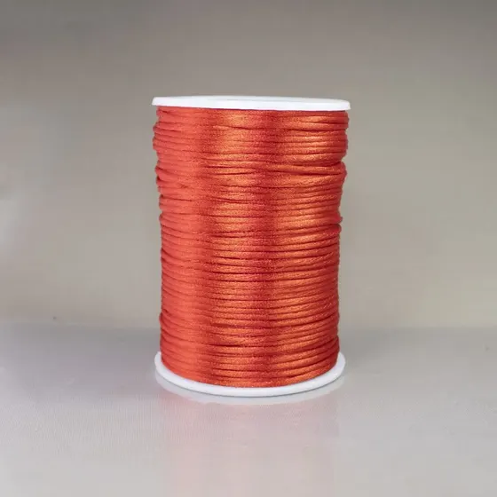 Carretel Fio De Cetim 02Mm Com 100 Metros Po737 - Vermelho
