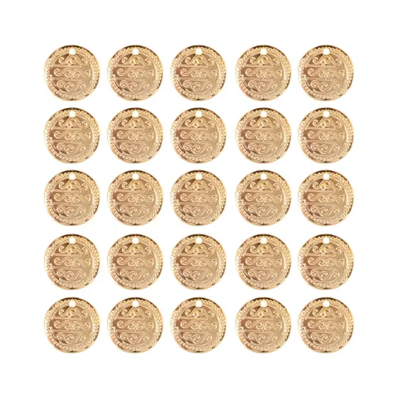 Moedinha Com 1 Furo 18Mm Ref:101 Pingente 1000Pcs 073 - Dourado 073