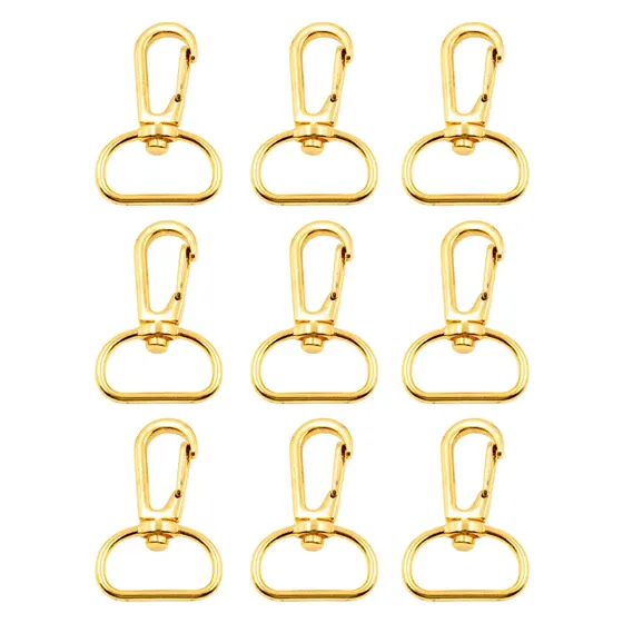 Fecho Mosquetao 40Mm Em Zamak Com 50 Pecas 073 - Dourado 073