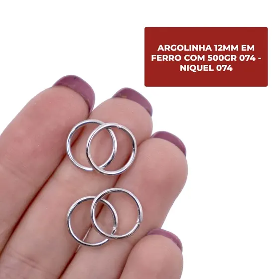 Argolinha 12Mm Em Ferro Com 500Gr 074 - Niquel 074