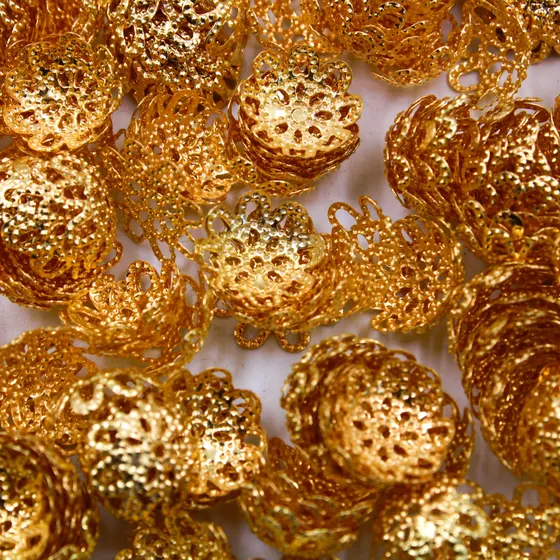 Tulipa Flor 10Mm Em Ferro Com 1.000 Pecas 073 - Dourado 073