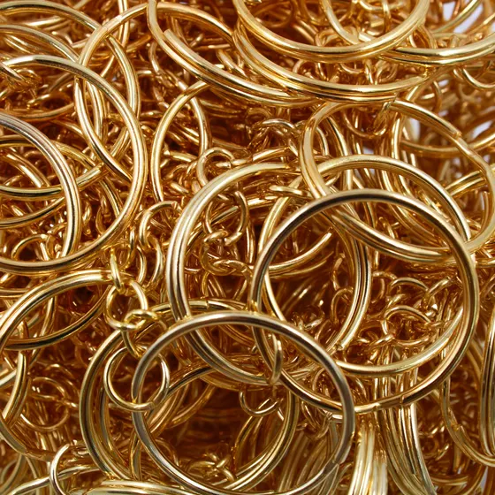 Argola Chaveiro Com Corrente 28Mm Em Ferro Com 500 Pecas 073 - Dourado 073