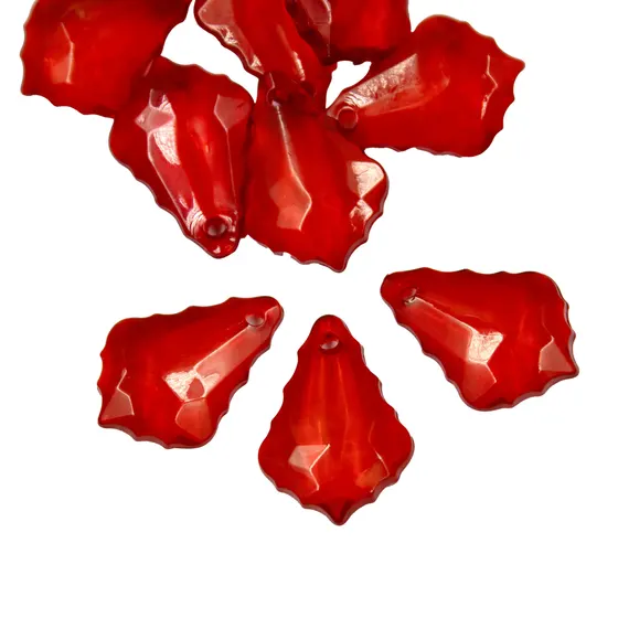 Ponteira Bacalhau Translucida 15X22Mm Em Acrilico Com 500Gr C006 - Vermelho