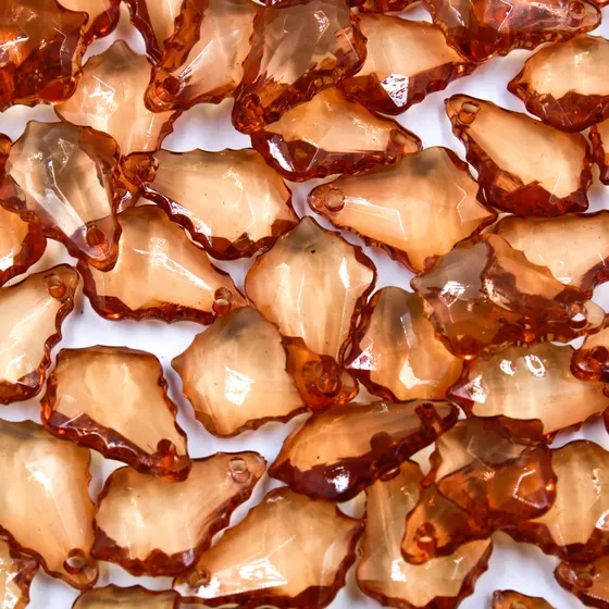 Ponteira Bacalhau Translucida 15X22Mm Em Acrilico Com 500Gr C044 - Mel Escuro (Marrom)